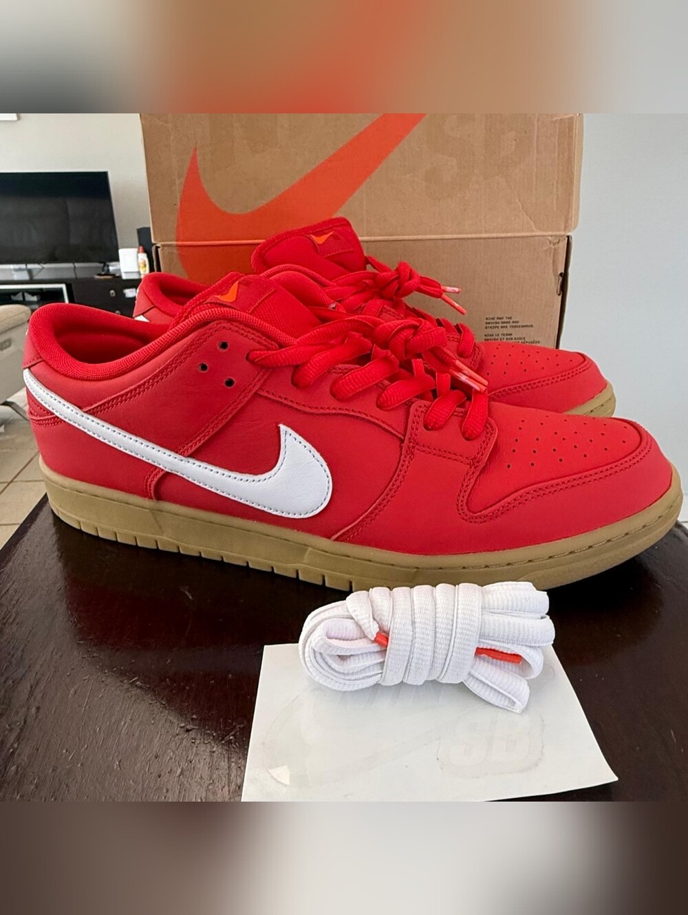 Nike Dunk Low Pro University ReRed and White Low-Top Sneakers with Gum Sole